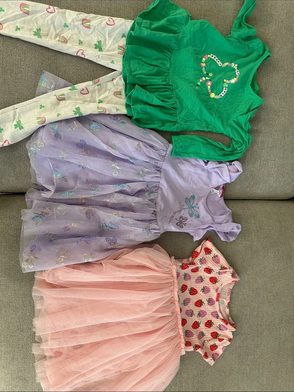 Tutu dresses and St Patty day outfit size 5T